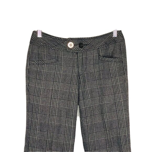 DKNY Jeans Black Gray Plaid Wool Blend Trouser Pants 4P - Picture 2 of 4